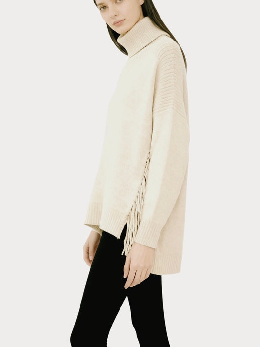 Maglia con Frange e Bordo Irregolare