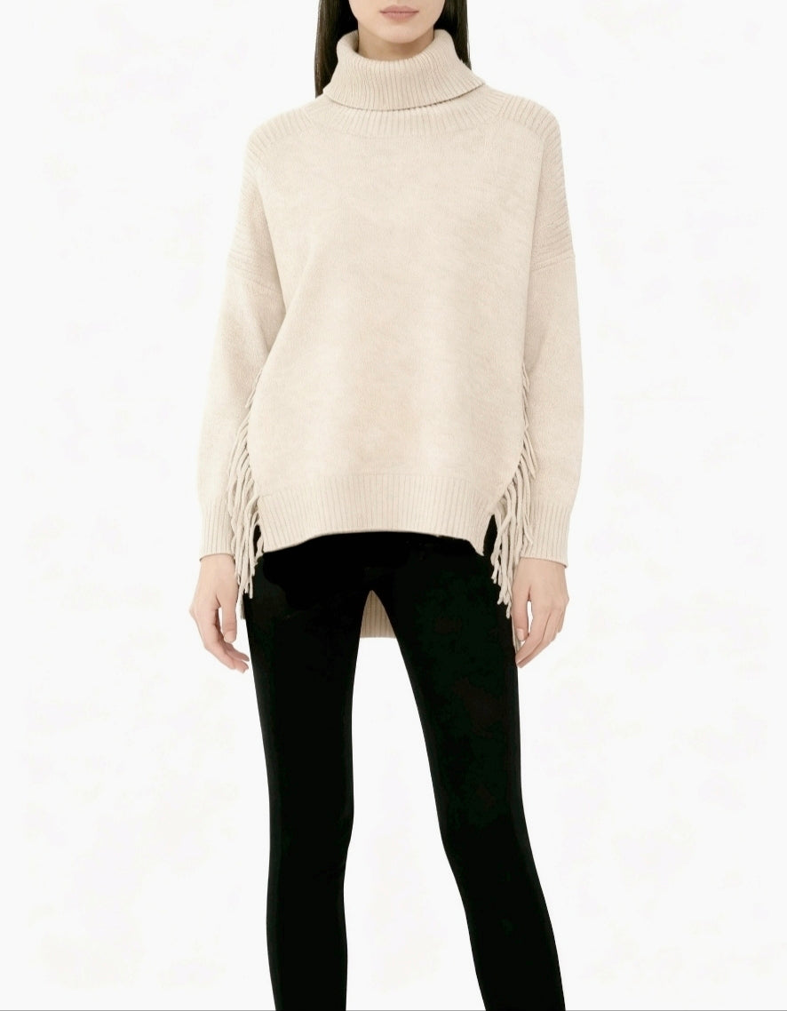 Maglia con Frange e Bordo Irregolare