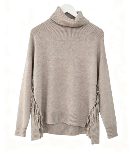 Maglia con Frange e Bordo Irregolare